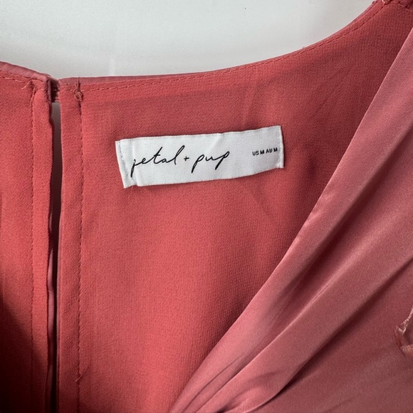 PETAL & PUP NOELLE TWIST FRONT PLEATED MIDI DRESS - BLUSH B1486 - Picture 7 of 8